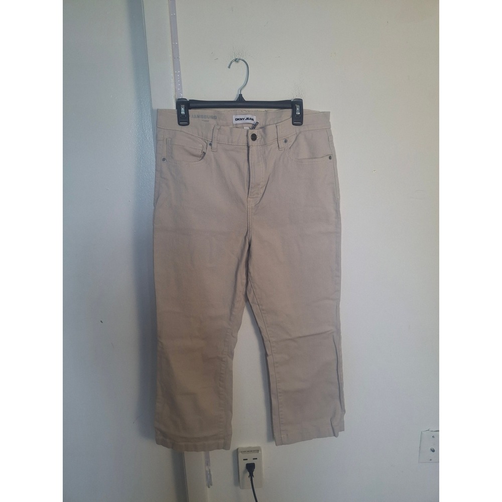 DKNY Jeans Williamsburg Tan Khaki Cropped Straight Leg Pants Size 14/32